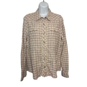 Carhartt Womens Button Up Shirt XL Plaid Pearl Snap Country Western Gorpcore
